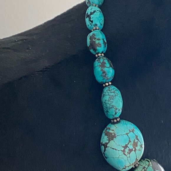 Chunky Turquoise Nugget Necklace - Picture 3 of 6